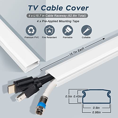Compare YCLYC 62.8in Cable Cover Wall, White Wire Cover for Wall