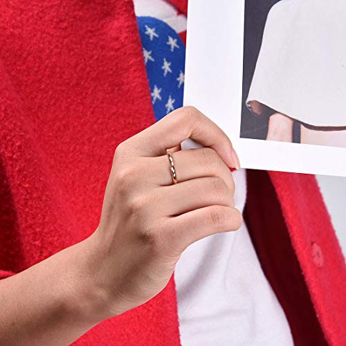 Three Keys Jewelry Womens Tungsten Carbide Wedding Bands Rings In Rose Gold For Women 2Mm Comfort Fit Vintage Size 4.5 #TOP3