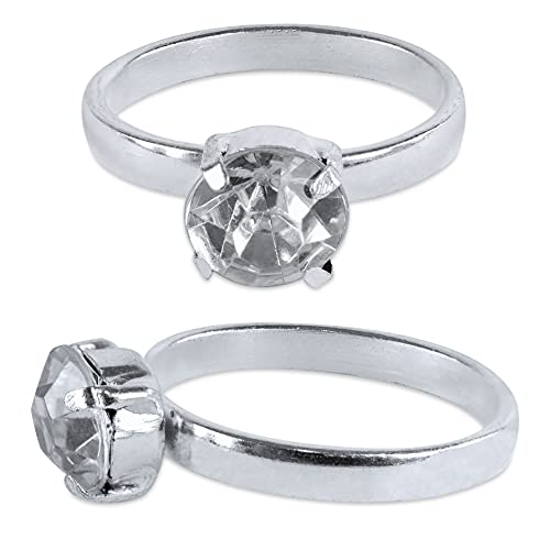 Super Z Outlet SZ137 Silver Faux Diamond Engagement Rings thumb #2