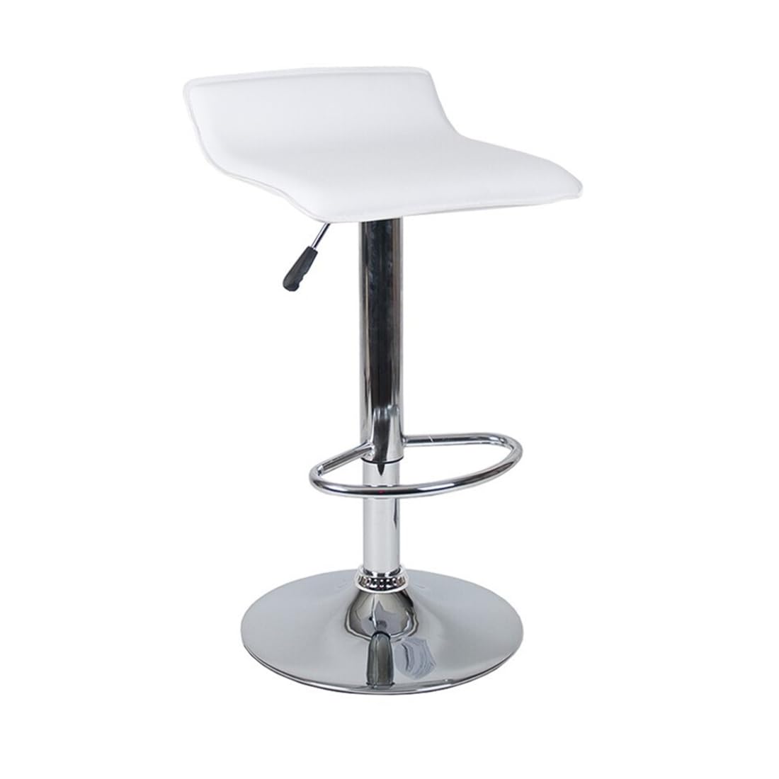 Acomoda Textil – Taburete Acolchado con Altura Ajustable y Soporte Estable para Cocina o Barra. Asiento Giratorio con Reposapiés Comodo de Diseño Elegante y Funcional para Hogar o Negocio. (Blanco)