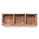 Wasserhyazinthe Aufbewahrungskörbe Geflochten Rechteckig mit 3 Fächern Pad und Tampon Organizer für Badezimmer 37cm x 12cm x 8cm
