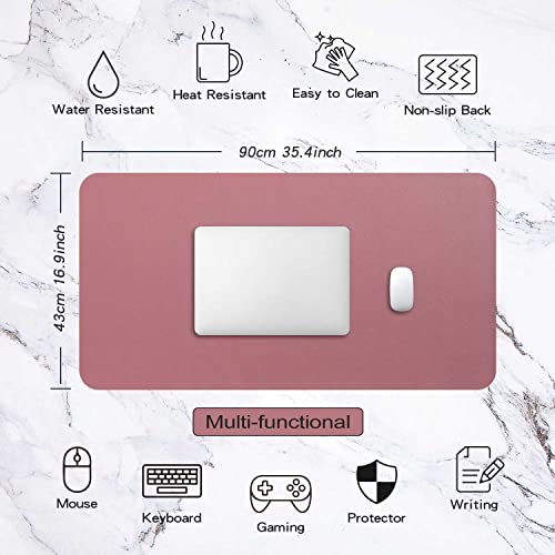 Image of Desk Pad Large Extended Mouse Mat Large Mouse Pad XXL 90 x 43 cm, DOBAOJIA Desk Blotter Writing Pad for Laptop /Office /Home, PU Leather Side Waterproof +Suede Side Non-Slip 35.4 inch X 16.9 inch (Rufous)