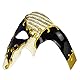 Thmyo Das Phantom der Venezianischen Karnevals-Maskerade-Maske des Vintagen Entwurfs-halber Gesichts-Männer (Beige & Blau + Schwarz 1)
