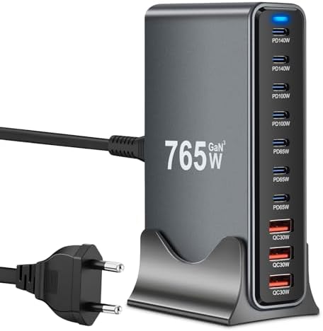 765 W USB C Charger Multiple, PD 140 W 100 W 65 W Fast Charger 10...