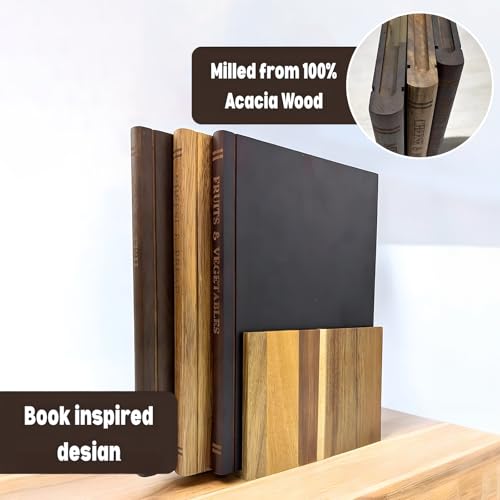 Juego de 3 tablas de cortar en forma de libro miniatura 3