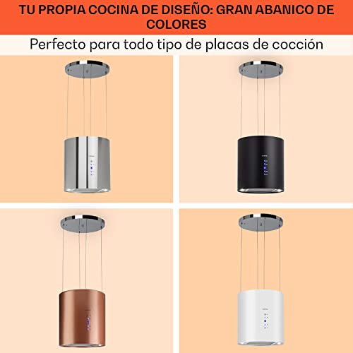 Klarstein-Campana-Extractora-Colgante-Isla-Cocina-Flujo-de-aire-de-558mh-Temporizador-Extractor-de-Cocina-Ajustable-Campanas-Extractoras-Cocina-de-3-modos-Campana-Recirculacion-Filtros-Carbono