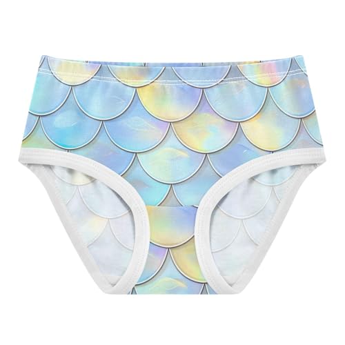 Cotton Girls Underwear Toddlers Fish Scales Pastel Blue Yellow Cute Panties Girl Personalized Briefs Undies Kids 2t