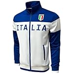 Just 4 Kicks Men's Italy Jacket, White Full Zip Italia Soccer Track Jacket With Zipper Pockets - Image 2