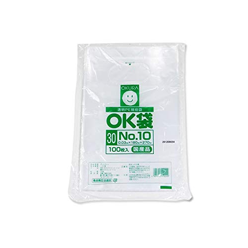 Amazon.co.jp: 大倉工業 OK規格袋#30 No.10 0.03×180×270 100枚入