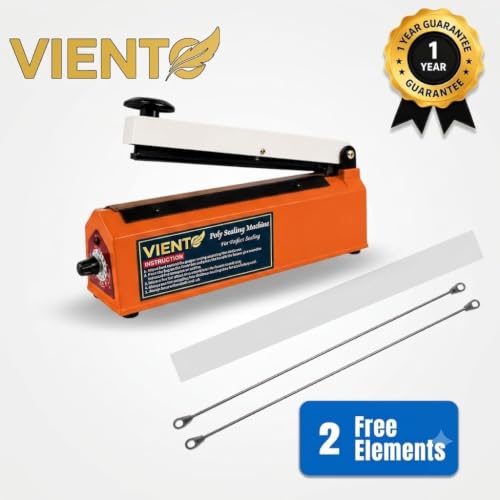 Image of 10 inch Impulse Heat Sealing Machine with Adjustable Temperature, Portable Poly Bag Sealer for PE /PP Laminated Pouches, Strong Airtight Seal, Durable Metal Body, 1-Year Warranty for Home & Business (Org)