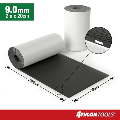 ATHLON TOOLS 2X Auto-Türkantenschutz (9mm) FlexProtect - je 2 m lang - Extra Dicker Türkantenschoner, selbstklebend, wasserabweisend (schwarz)
