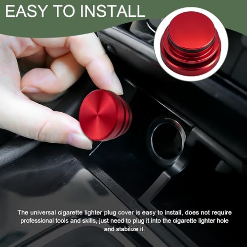 Image of Car Cigarette Lighter Plug Cover, Car Cigarette Lighter Dustproof Cap, Waterproof Cigarette Lighter Socket Cap, Universal Aluminum Alloy Lighter Cover for Cars, Boats, SUVs, Trucks