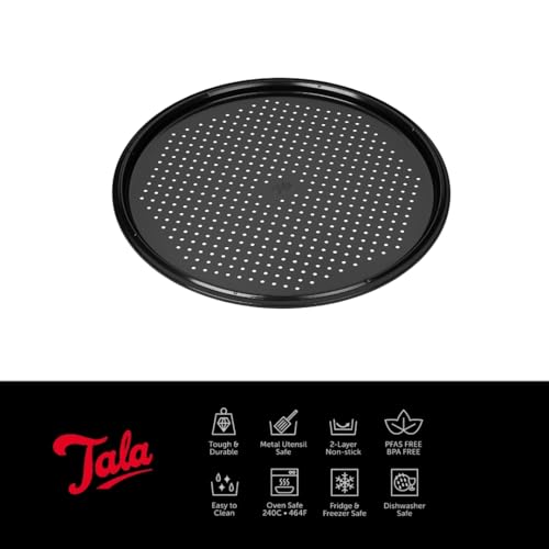 Tala Performance Crisper Pizza Tray, Professional Gauge Carbon Steel with Eclipse Premium Non-Stick Coating, Ideal for Tray Bakes, Measures 26 cm x 26 cm x 1.2 cm - Image 3