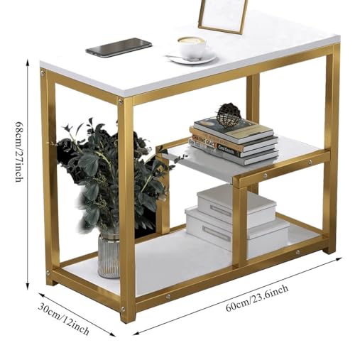 Solution de rangement pour salon et chambre : console moderne au cadre en métal - 3