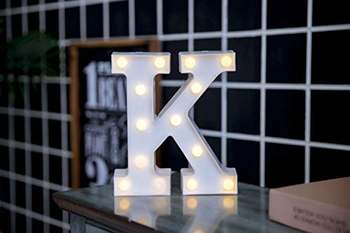 mooncow Colorful LED Letter Lights with Remote Light Up Sign for Night Light Home Party Birthday Wedding Bar Decoration LED Letter Battery Powered Christmas Night Light Lamp Home Bar Decoration W