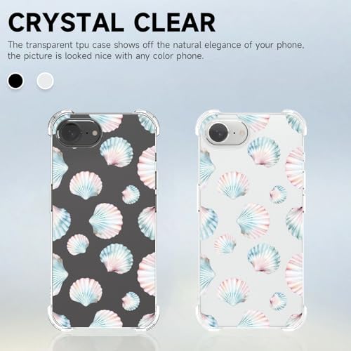 Coque iPhone 16e coquillage transparente et souple motif océan d'été - 3