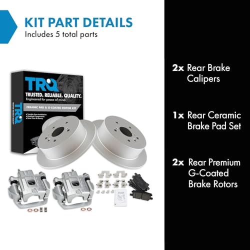 Image of TRQ Rear Ceramic Brake Pad and Rotor Set Coated