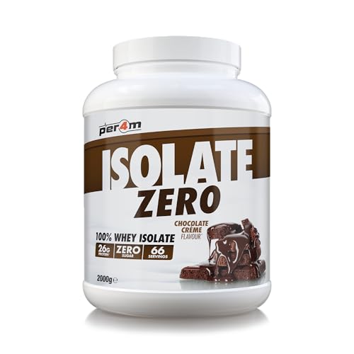 Per4m Isolate Zero Premium Whey Protein Powder | Superior Flavour Ultra Filtered + Amino Acids | Fast Absorbing Zero Sugar Gluten Free Shake for Lean Muscle & Recovery (2kg, Chocolate Creme)