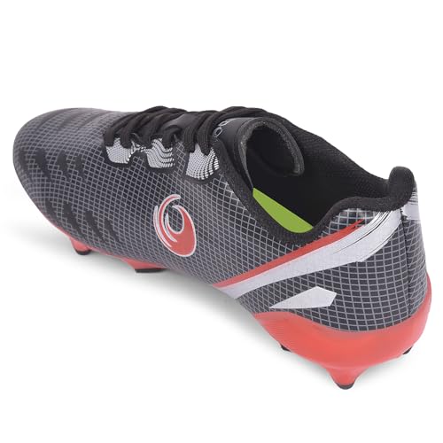 Image of Liberty Freedom Joga Sports Lacing Football and Soccer Shoes for Men - Grey & Black | High Grip, Quick-Wear Elastic Laces | Comfortable, Lightweight and Athletic Footwear | Hard Grassy Ground Surfaces