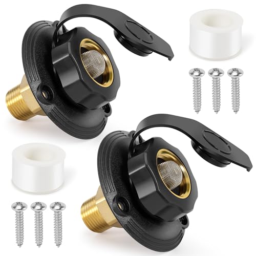 Image of TONDA RV City Water Inlet, City Water Connection for RV (Black-2 Pack)