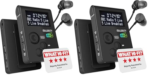 Radio portable de poche DAB digitale avec batterie USB et ecouteurs | Majority Petersfield Go