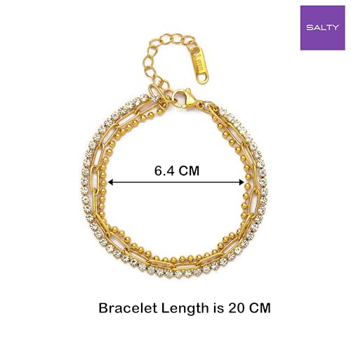 Image of SALTY Anti Tarnish Bracelet for Women | Fancy Bracelet | Jewellery Gifts | Hand Band | Fashion Accessories for Girls | Minimal Jewelry Design | Gift for Rakhi | Gift for Diwali, Christmas, Marriage, Birthday