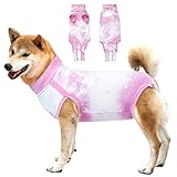Dotoner Dog Recovery Suit Tie-Dye Pet Recovery Shirt Surgery Suit for Male Female Dogs Alternative E