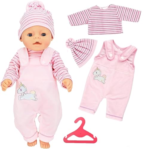 BAFAFA Vestiti per bambole, 5 pezzi di accessori per bambole, vestiti per bambole con appendiabiti e borsa per la scuola...