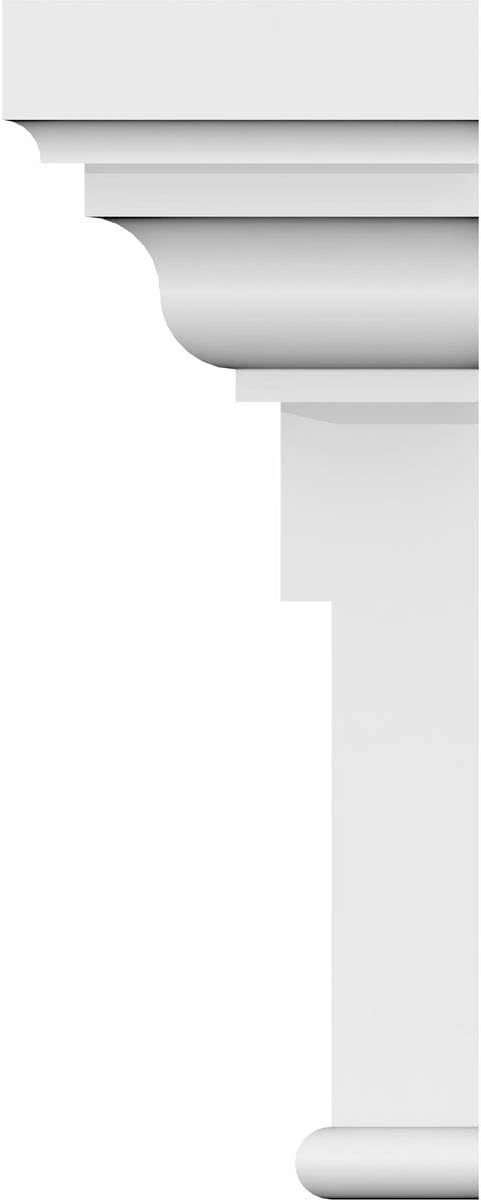 Endurathane Craftsman Crosshead with Bottom Trim, & Dentil Trim, 57" Bottom Width x 61" Top Width x 7 1/4" H x 1" P, Factory Primed