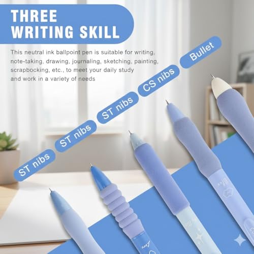 Image of COOFANDY 5 Pcs Star Gel Pen Set 5 Cute Retractable Smooth Writing Pens Cute Retractable Smooth Writing Pens for School,Office Supplies Aesthetic pens Quick Dry Ink Pens 0.5mm Point Smooth (BLACK)