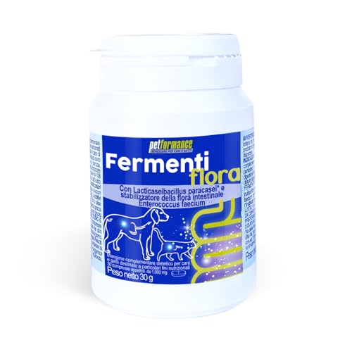 PETFORMANCE Fermentiflora – Probiotico, Prebiotico e Postbiotico per Cani e Gatti - Fermenti Lattici con Funzione Digestiva per la Flora Intestinale - 30 Compresse Appetibili