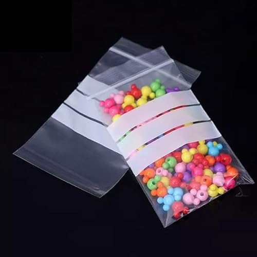100 Write of Panel Plain Grip Seal Bags - Big, Medium, Small Resealable Clear Plastic Bags - Mini, Little, Tiny Transparent Polythene Pouches - 3" x 3.25" (76mm x 83mm)