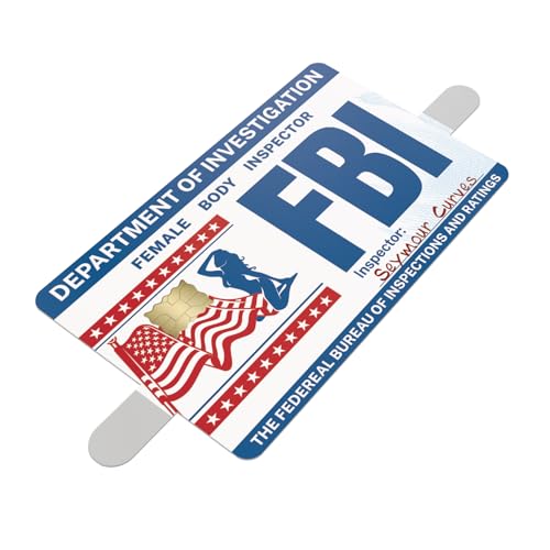 KCD Funny FBI Credit Card Skin Sticker Cover Decal Wrap 3-Pack – Female Body Inspector Gag Gift Vinyl Stickers for Debit, Bank, and Credit Cards -CCS050