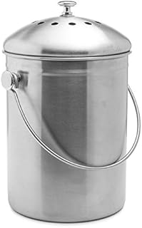 EPICA Stainless Steel Compost Bin 1.3 Gallon-Includes Charcoal Filter