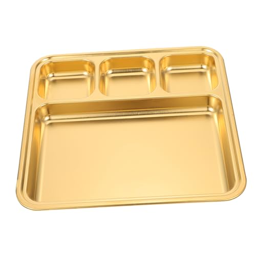 CIYODO Stainless Steel Plate Divided Serving Platter Set Compartment Plates for Food