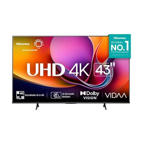 Catálogo de lg uhd tv 4k 43 los 5 mejores. 46 Televisión Pantalla 43 Pulgadas Hisense Smart TV 4K UHD, Sistema Operativo Vidaa, Color Negro, Modelo 43A65NV