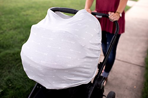 Image of Baby Car Seat Cover Canopy and Nursing Cover Multi-Use Stretchy 3 in 1 Gift inchSummit inch by Copper Pearl