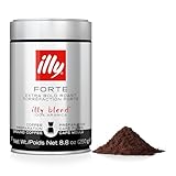 Illy Coffee, Ground Drip Forte, Extra Dark Roast, 100% Arabica Bean Bold Signature Italian Blend, No Preservatives, 8.8 Ounce (Pack Of 1)