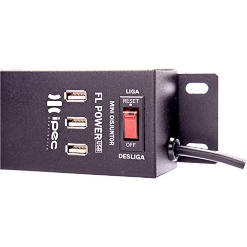 Filtro De Linha Metálico Com Usb Ipec Fl Power Preto