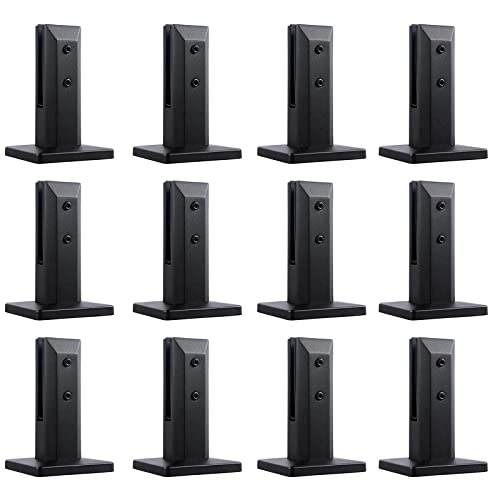 Soporte de barandilla de vidrio negro de 200mm con 12 piezas de abrazadera de espiga para piscina 2