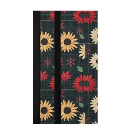 EtherSpher Bunte Sonnenblumen, Büffel, kariert, Schneeflocken, Weihnachten, Kühlschrankgriffabdeckungen, 2 Stück, schützende Gerätegriffabdeckungen, Heimdekoration, hält Küchengeräte sauber von