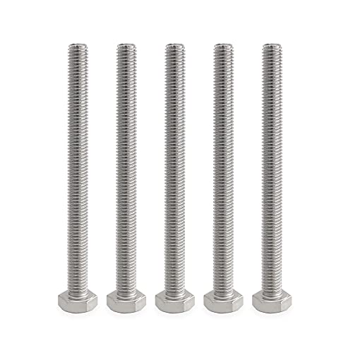 VictorsHome M10 Hex Bolts Screws, M10-1.5 x 120mm 304 Stainless Steel Fully Threaded Hex Head Bolt 5pcs, M10x120mm