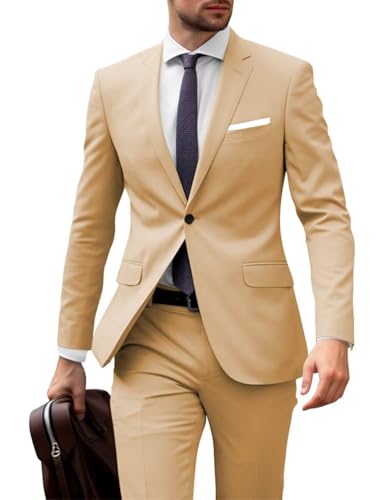 Men's Suits 2 Piece Slim Fit Suits for Men Business Casual Formal Wedding Prom Suits