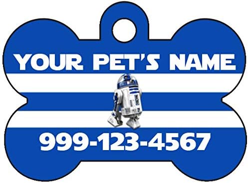 uDesignUSA R2D2 Personalized Dog Tag Pet Id Tag w/Your Pet's Name and Number