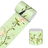 HOMETITUTE Wallpaper Border Peel and Stick Decorative Wall Trim Self Adhesive Bird Floral Accent Strip for Bedroom Balcony Living Room Kitchen Mirror Frame Shelf Edge 4x196 Inch Nature Spring Style