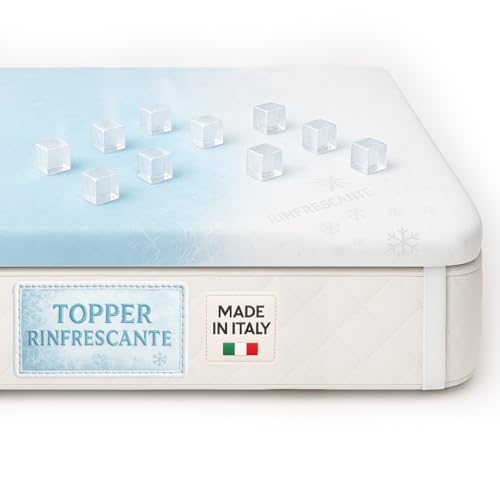 Francegaglia - Climax Topper Rinfrescante Matrimoniale In Memory Foam 6Cm – Coprimaterasso Fresco Estivo Con Tessuto Fir – Ergonomico, Sfoderabile E Anallergico (80X190)