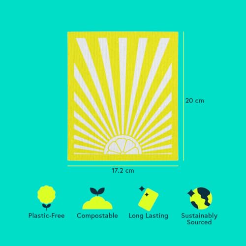 SEEP Swedish Kitchen Cloths For Cleaning - Reusable Sponge Dishcloth Ultra Absorbent - Eco-Friendly Biodegradable Compostable Cellulose Sponges (1 Pack - 4 Cloths) - Image 4