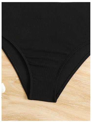 MakeMeChic Girl's Bikini Sets Criss Cross Spaghetti Strap Rib Knitted Bathing Suit4