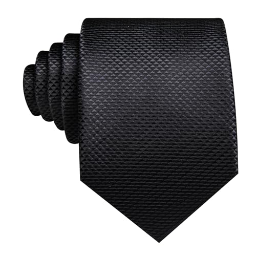 Image of Barry.Wang Classic Mens Ties Silk Necktie Pocket Square Cufflinks Set Woven Designer Wedding Business