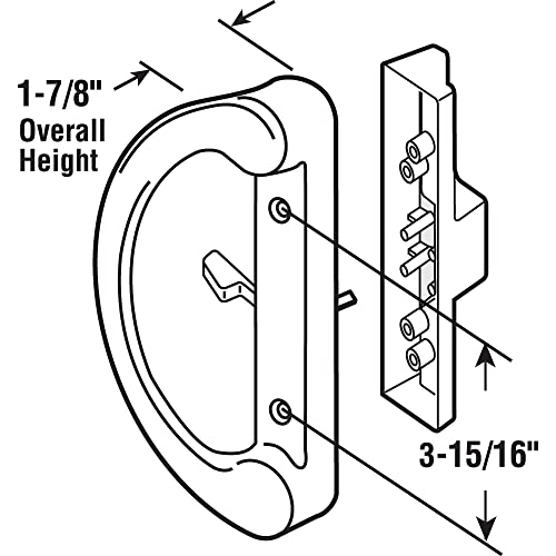 Prime-Line C 1224 Sliding Patio Door Handle Set, Replace Old or Damaged Door Handles Quickly and Easily, Black Diecast - Image 2
